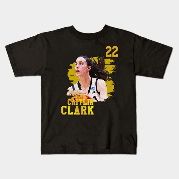 Caitlin clark || 22 Kids T-Shirt by Aloenalone